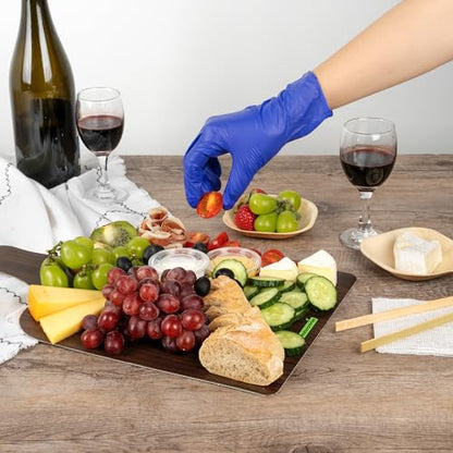 Cater Tek 15.8 x 9.8 Inch Charcuterie Boards, 10 Faux Wood Cheese Boards - WIth Handle, Stackable, Dark Paper Cardboard Charcuterie Boards, Disposable, For Serving At Catered Events - Restaurantware - color: Dark, size: 15 3/4"
