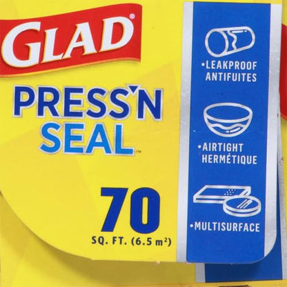 Glad Press'n Seal Plastic Food Wrap | 70 Square Foot | Roll | Pack of 2 - size: 70 Sq Ft (Pack of 2)