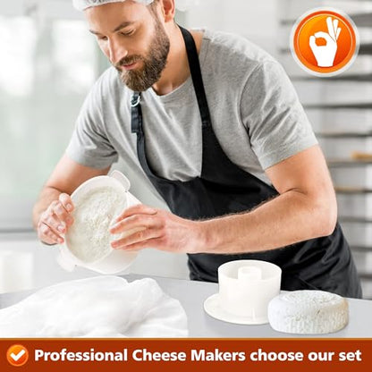 Cheese Mold – Cheese Making Kit 2 pcs – Cheesemaking Supplies – Cheese Set for Press – Paneer Maker – Great for Semi-Soft and Semi-Hard Cheeses