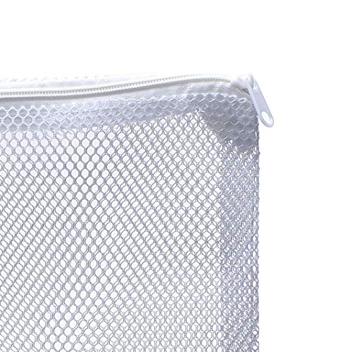 ALEGI Aquarium Mesh Bags Large Filter Media Bags, 17.8" by 13.5", 4pcs | Plastic Zipper, White Net Bags, For Bio Balls & Ammonia Remover
