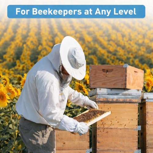 10 Frame Deep Beehive Box, Deep Brood Box Dipped in Beeswax, Wax Coated Beehive Box for Beginner Beekeeper, Screws Included, Unassembled (No Frames or Foundations),