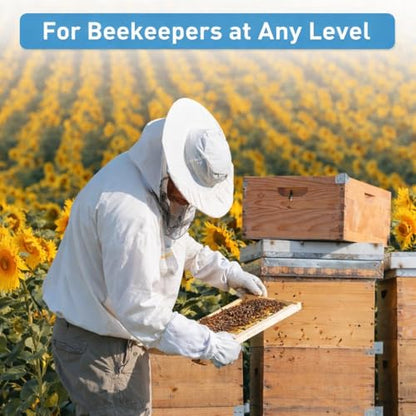 10 Frame Deep Beehive Box, Deep Brood Box Dipped in Beeswax, Wax Coated Beehive Box for Beginner Beekeeper, Screws Included, Unassembled (No Frames or Foundations),