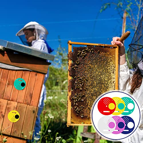 60 Pcs Plastic Bee Hive Box Entrance Gate 2.68 Inch Entrance Disc Bee Nest Door Round Beehives Vents for Swarm Traps Horizontal Hives Beekeeping Equipment Beehive Tool