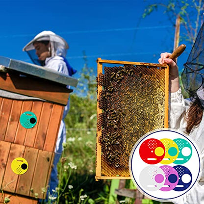 60 Pcs Plastic Bee Hive Box Entrance Gate 2.68 Inch Entrance Disc Bee Nest Door Round Beehives Vents for Swarm Traps Horizontal Hives Beekeeping Equipment Beehive Tool