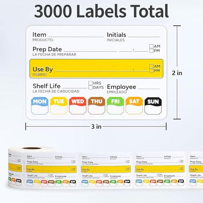 Restaurant Quality Shelf Life Food Rotation Labels Vinyl, 2” x 3” Self-Adhesive Removable Freezer Food Labels, Perfect for Reusable Containers, Easy to Remove, Food Safety Date Sticker (10 PCS) - style: 10 PCS