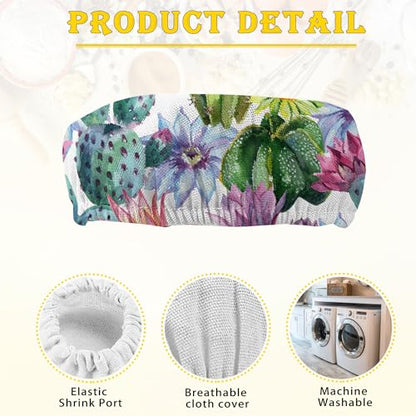 Cactus Flower Cloth Covers for Sourdough Starter Jars, Heat Preservation to Increase Fermentation for Bread Sewn Cloth Cover for Sourdough Starter（5 Pack） - color: Watercolour Cactus Flower