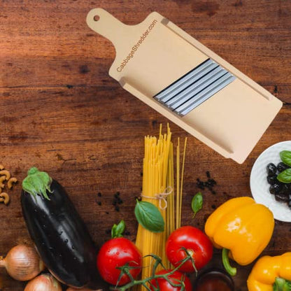 Cabbage Shredder & Sauerkraut Pounder, Fork, Tongs Bundle