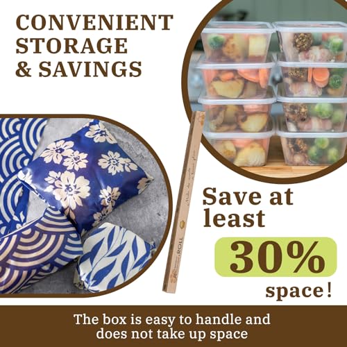 3 Rolls Reusable Beeswax Wraps for Food 13 x 40 Inches Bees Wax Wraps Reusable Food Storage Wrap Beeswax Paper Roll for Bread Sandwich Cheese Fruit Snacks(Vivid) - style: Pattern