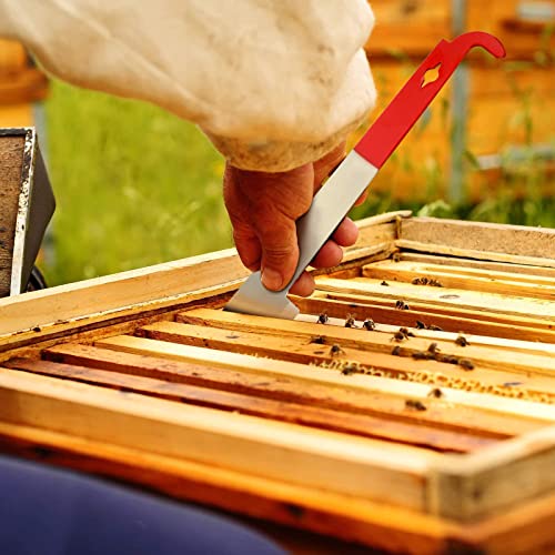 Steel Hive Tool J Hook hive Tools Stainless Steel Beekeepers J Hook Hive Tool Bee Hive Frame Lifter and Scraper for Beekeepers (1)