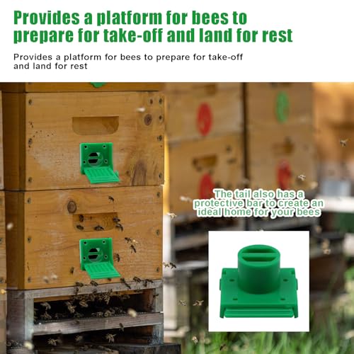 8 Pcs Bee Hive Entrance Reducer, Portable Beehive Entrance Reducer, Green Square Bee Hive Mouse Guards, Entrance Gate Bee Supplies for Beekeepers Beekeeping Tool - color: Green