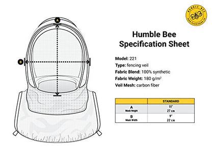 Humble Bee 221 Ultravent Beekeeping Veil with Fencing Hood