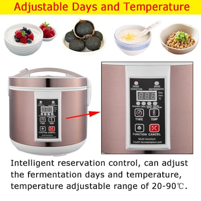 INTBUYING 6L Multi-Functional Garlic Yogurt Natto Fruit Sweet Rice Wine Fermentation Health Pot 110V