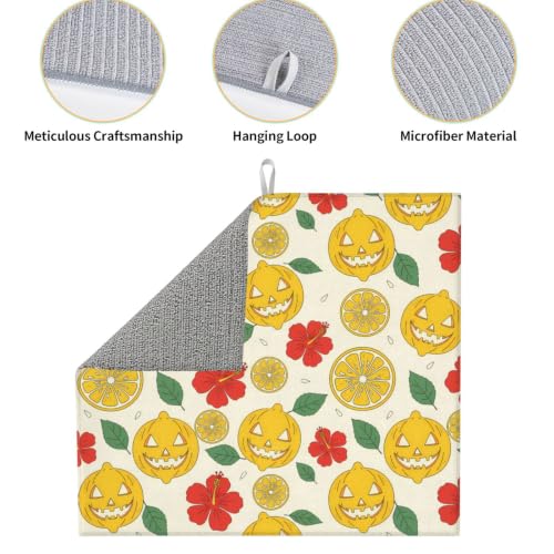 Lemon Lanterns Hibiscus Flowers Dish Drying Mats for Kitchen Counter, Super Absorbent Microfiber Drainer Pad, Washable Reversible Appliance Protector, Everyday Kitchen Must-Have, 16x18 Inch - color: Lemon Lanterns Hibiscus Flowers