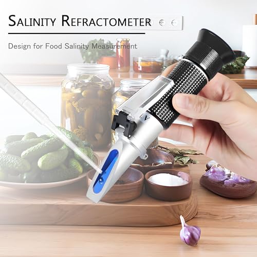 Sodium Chloride Refractometer,V·RESOURCING 0~28% Salt Analyzer Tester Salinometer for Food Salinity Measurement of Pickles - color: Sodium Chloride Refractometer( 0-28% )