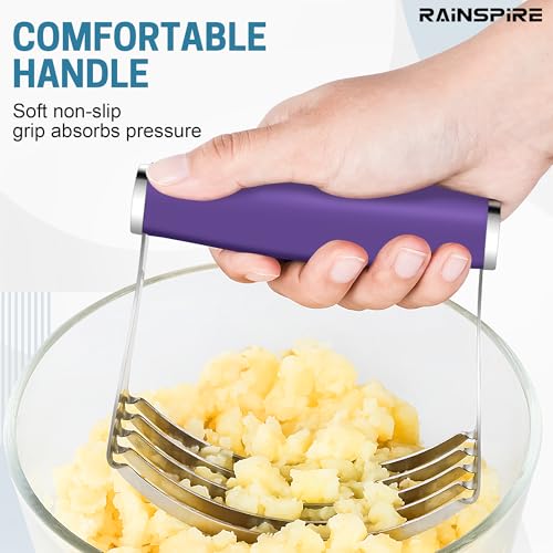 Rainspire XL Pastry Cutter For Baking, Heavy Duty Pastry Blender Stainless Steel, Thick Sharp Blades Dough Blender, Dough Cutter Butter Cutter Pastry for Easy Mixing, Dishwasher Safe, Purple - color: Purple