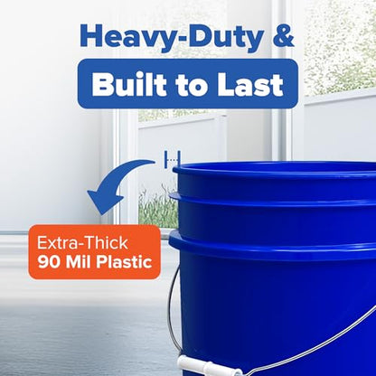 ePackageSupply 5 Gallon Bucket - Food Grade Bucket, Metal Handle Grip, BPA-Free, Heavy-Duty 90 Mil HDPE Plastic Pail, Stackable Utility Container, Made in USA, Lid Not Included, Blue, 120 Packs - color: Blue, size: 120 Packs
