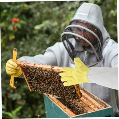 Mipcase Long Sleeve Pu Beekeeper Gloves with Elastic Cuffs Durable Ventilated Protection for Men Heavy Duty Outdoor Beekeeping Safety Gear
