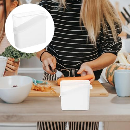 Sealed Cheese Storage Box with Clamshell Lid for Fridge Transparent Food-grade Cheese Container for Freshness Preservation and Kitchen Organization Portable Dairy Storage Box White