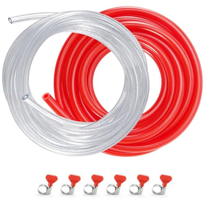 FERRODAY 10 FT 3/16 Beer Line Tubing & 5/16 CO2 Hose Kegerator Lines Kegerator Parts kit, Kegerator Accessories Replacement Beer Line Kit with 6 Hose Clamps for Home Brewing - size: 10FT-Beer Gas Line
