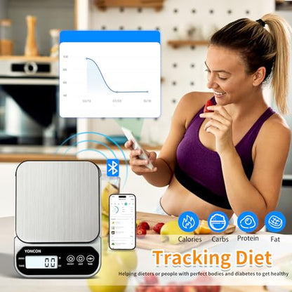 Smart Food Scale Digital Weight Grams and Oz, 3kg/0.1g Kitchen Scale for Weight Loss, Cooking, Baking, Super Accurate, Easy to Clean and Store, Tare Function (Batteries Included)