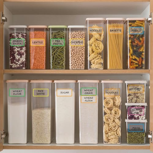160 Pcs Dry Erase Labels, 2.4"x 1.2" Removable Dry Erase Stickers Waterproof Reusable Labels Easy Peel Off Sticky Notes for Storage Bins Whiteboard Refrigerator Food Containers Kitchen School Office