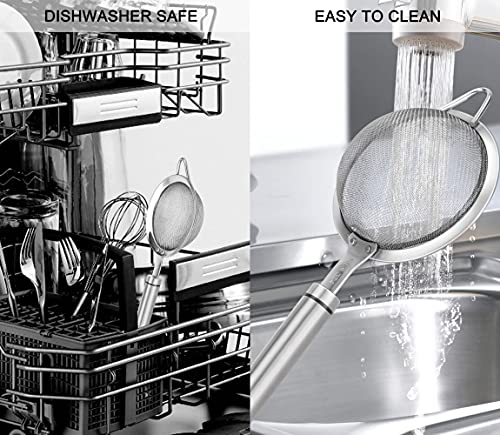 5.5inch 304 Stainless Steel Fine Mesh Strainer for Kitchen, Colander-Skimmer with Handle, Metal Sieves Sifters - size: 5.5inch