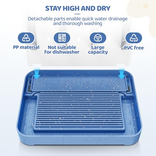 Dayacoco Baby Bottle Drying Rack, Space Saving Vertical Bottles Dryer Holder, Standing Bottle Drying Rack for Countertop Kitchen Organize Bottles, Brushes, Baby Accessories (Blue) - color: Blue