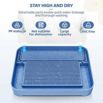 Dayacoco Baby Bottle Drying Rack, Space Saving Vertical Bottles Dryer Holder, Standing Bottle Drying Rack for Countertop Kitchen Organize Bottles, Brushes, Baby Accessories (Blue) - color: Blue