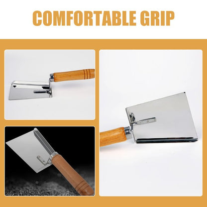 Totority Beehive Cleaning Shovel 7.87 Inch Stainless Steel Hive Scraper with Comfortable Grip for Efficient Wax and Debris Removal Beekeeping Tool