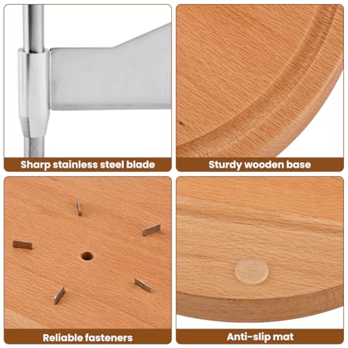 Cheese Curler Wheel, Stainless Steel Cheese Shaver with Sharp Blade Wood Base for Create Beautiful Rose, Ideal Cutter for Tete de Moine Curler and Chocolate Shavings and Curls