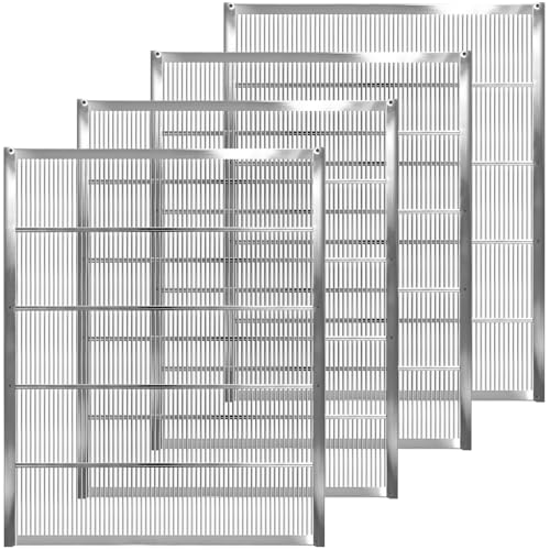 4 Pack 10 Frame Queen Excluder, Langstroth Standard Galvanized Metal Queen Excluder for Beehive Brood and Honey Separate Management - size: 10-Frame 4Pack