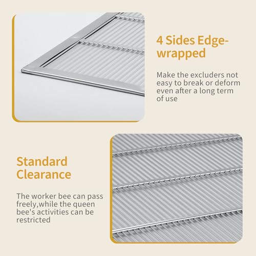 2Pcs Metal Queen Excluder Beehive Queen Bee Excluder Beekeeping Queen Excluders Beekeeping Tools (10 Frame 2Pcs) - size: 10 Frame 2Pcs