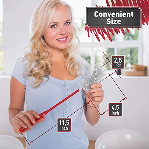 Konex 16 inch Long All-Round Bottle Cleaner Brush for Baby, Beer or Wine Bottles, Wine Glasses, Travel Mugs, Stanley Cups, and Camp Mugs. Long Bottle Brush (3 Pack)