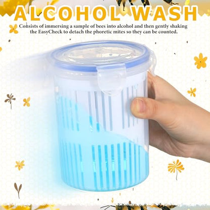 Qualirey Varroa Mite Detection Jar and Measuring Cup Leak Proof Varroa Easy Check for Helping Beekeepers Easily Count and Monitor - size: Small