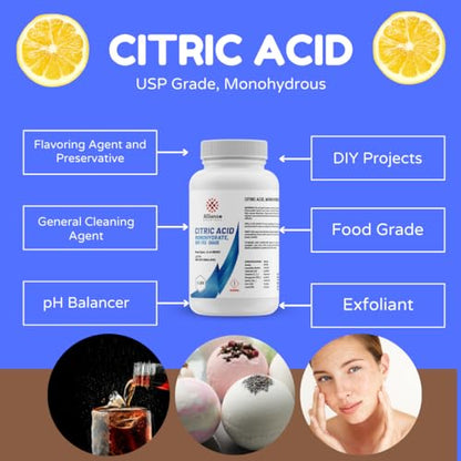 Alliance Chemical Citric Acid Monohydrate - USP Food Grade - 4 Pack (8 lb) Powder - size: 4 Pack (8 lbs.)