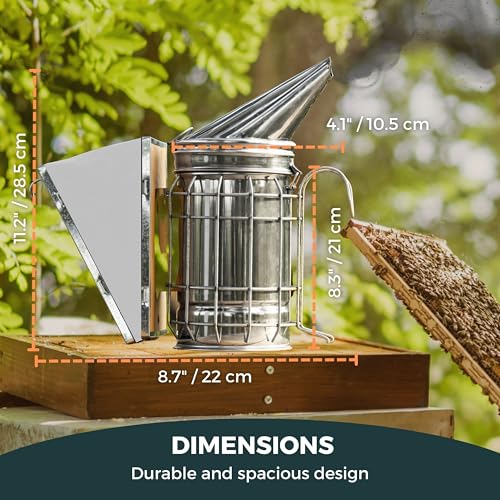 SunVara Bee Smoker Stainless Steel Heat Shield High Standard 11" - style: Smoker