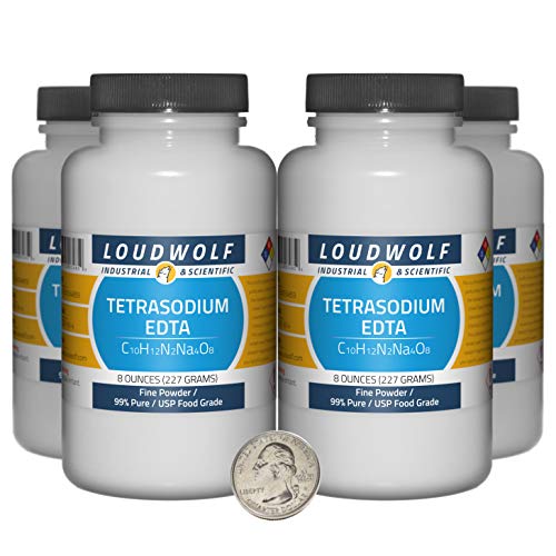Tetrasodium EDTA / 2 Pounds / 4 Bottles / 99% Pure USP Food Grade/Fine Powder/USA - size: 2 Pounds in 4 Bottles