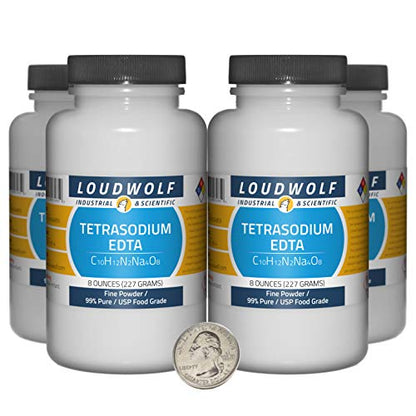 Tetrasodium EDTA / 2 Pounds / 4 Bottles / 99% Pure USP Food Grade/Fine Powder/USA - size: 2 Pounds in 4 Bottles
