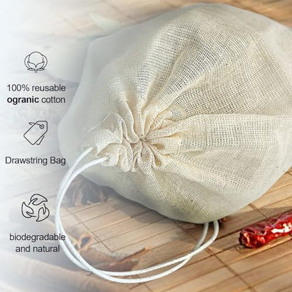 MyLifeUNIT Soup Bags, Cotton Mesh Bag for Cooking, 16" x 20", Set of 4 - size: 16 x 20 Inch