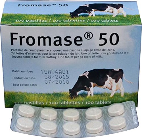 RENNET TABLETS/Fromase 50/5 TABLETS / 5 PASTILLAS / 5 5 TABLETTES Made in France