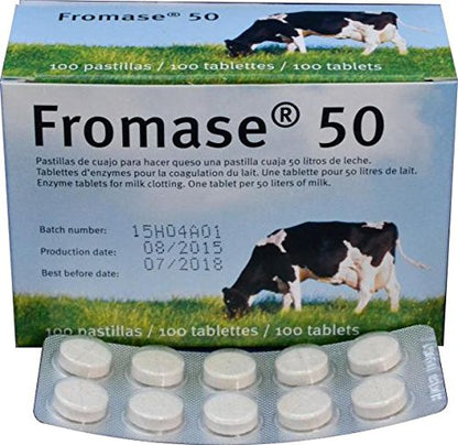 RENNET TABLETS/Fromase 50/5 TABLETS / 5 PASTILLAS / 5 5 TABLETTES Made in France
