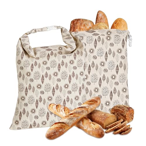 Reusable Beeswax Bread Bags Sourdough - Large Linen Bees Wax Bag for Storage Homemade Loaf - Cotton and Waxed Wrap Lined Container Lined for Sour Dough Fresh Food - Sealable Bread Keeper 2PK Set Gifts