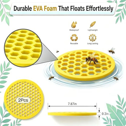 4PCS Bee Watering Station for Garden, floating bee water feeder made of durable EVA foam. Provides safe landing and hydration for bees & butterflies in bird baths, ponds, patios, and outdoor gardens - color: 4pcs Yellow
