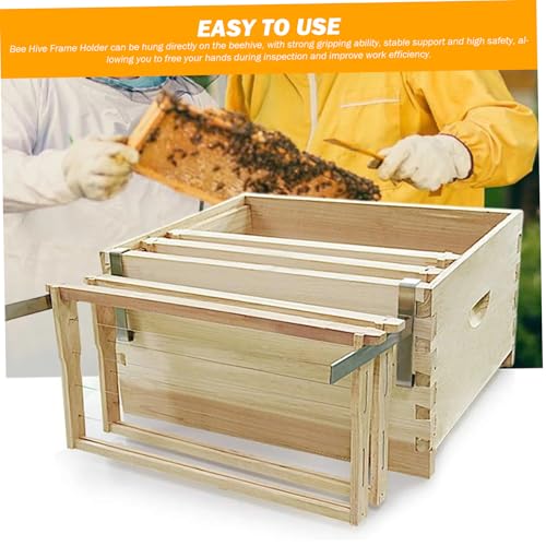 Beehive Frame Holder, 2PCS Stainless Steel Bee Hive Stand, 5 Full Frame Capacity Bee Holder, Beekeeping Supplies for Beekeeper Beehive