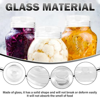 12Pcs Glass Fermentation Weights Kit for Beginners with Easy Grip Handle Transparent Pickle Glass Weights for Wide Mouth Mason Jars Pickles (Style 2) - color: Style 2