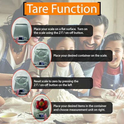 Digital Kitchen Food Scale Kit. Grams, Pounds, Ounces(6 Units) for Healthy Baking, Cooking and Meal Prep, 11lb(Batteries Included). 100g Calibration Weight. TSP/Tbsp Measuring Spoon.