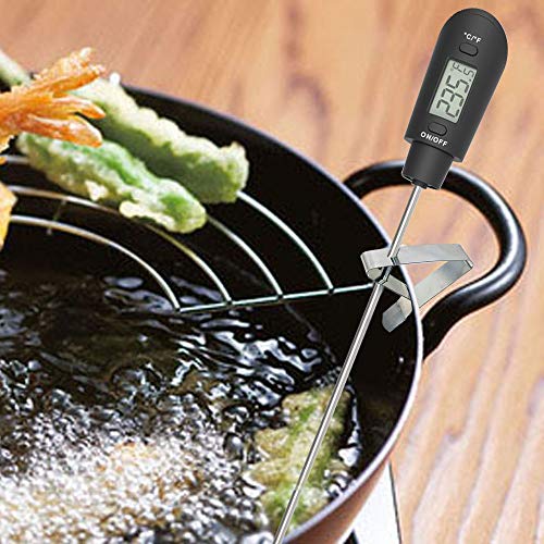 Efeng Candy Spatula with Thermometer Built in and Pot Clip – Fast Instant Read Digital Spatula Thermometer for Candy Making,Chocolate,jams,syrups with BPA Free Silicon Spatula - color: Chocolate
