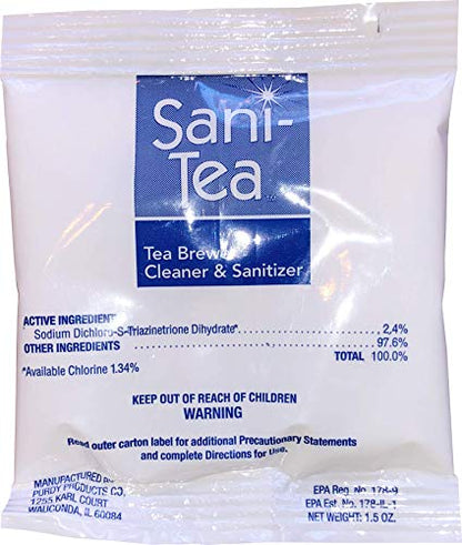 Stera Sheen Sani-Tea - 1.5 Ounce Packets - Tea Brewer, Dispenser Cleaner and Sanitizer - Remove Tea Residues and Oils, Ensure Food Safety, 80 Packets Per Case