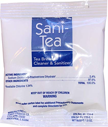 Stera Sheen Sani-Tea - 1.5 Ounce Packets - Tea Brewer, Dispenser Cleaner and Sanitizer - Remove Tea Residues and Oils, Ensure Food Safety, 80 Packets Per Case