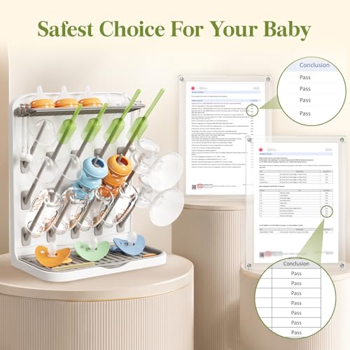 Lifewit Large Baby Bottle Drying Rack 15 Hooks, Newborn Essentials Must Haves, Bottle Storage Organizer for Countertop, Cabinet, Rack Dryer Holder for Pacifiers, Pump Parts, Baby Stuff - size: Large-15 Hooks